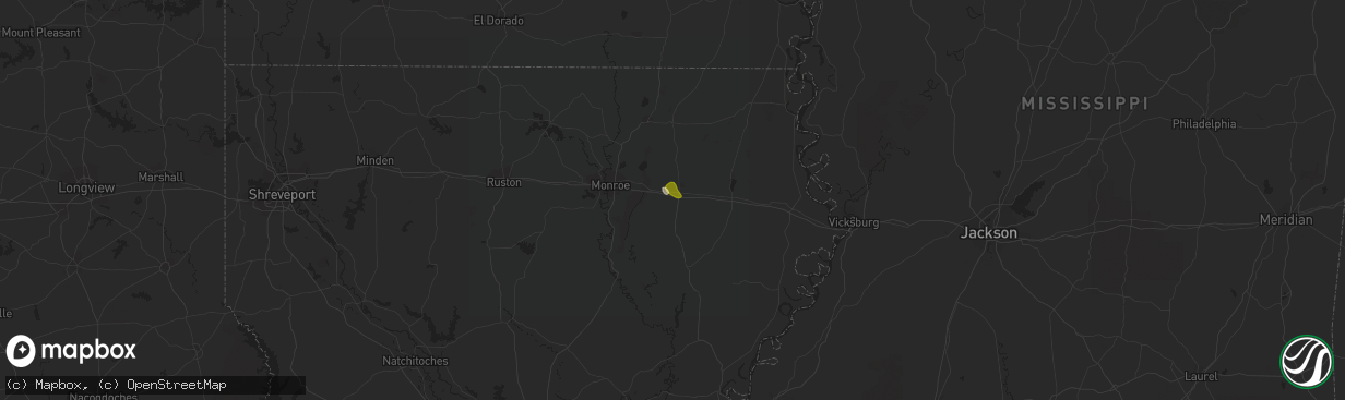 Hail map in Rayville, LA on April 8, 2014