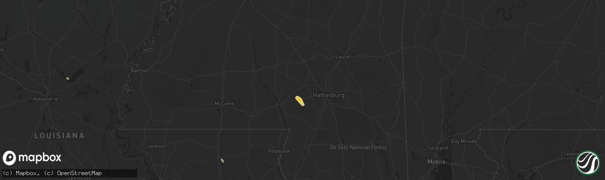 Hail map in Sumrall, MS on April 8, 2014