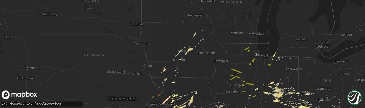 Hail map in Iowa on April 8, 2015