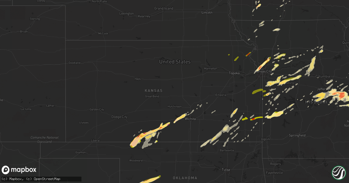 Hail map in Kansas on April 8, 2015