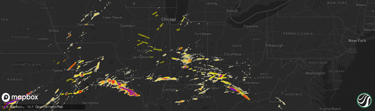 Hail map on April 8, 2015