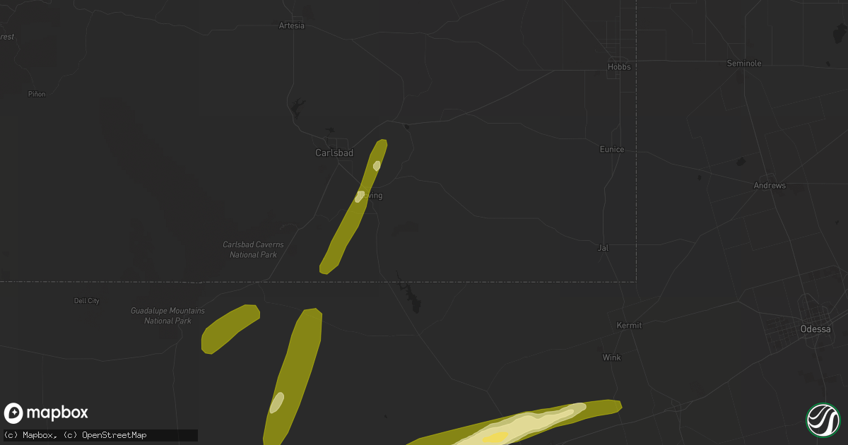 Hail map in Loving, NM on April 8, 2016