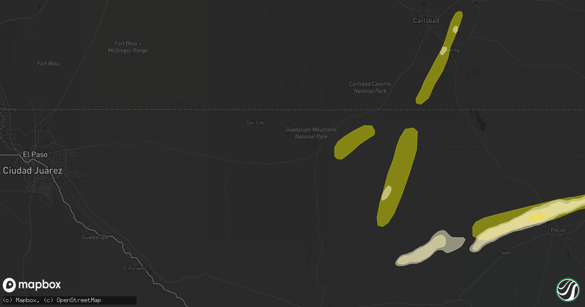Hail map in Salt Flat, TX on April 8, 2016