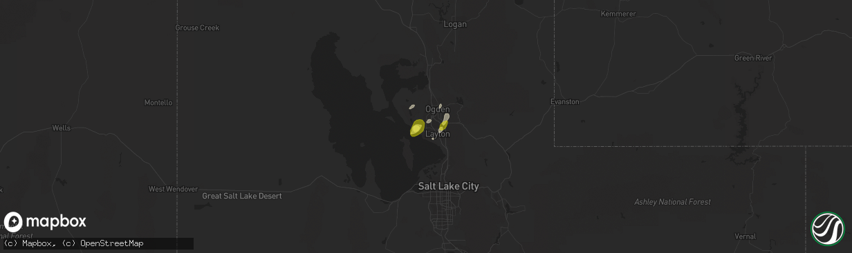 Hail map in Clearfield, UT on April 8, 2017