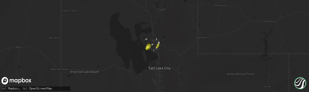 Hail map in Hill Afb, UT on April 8, 2017