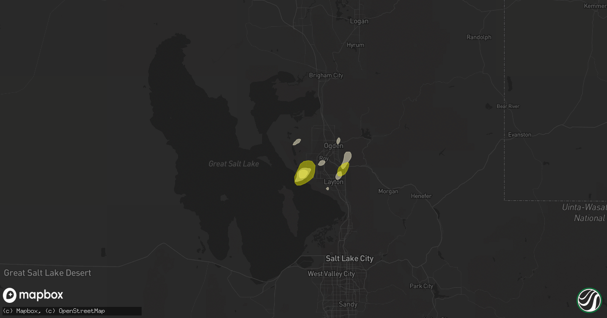 Hail map in Hooper, UT on April 8, 2017