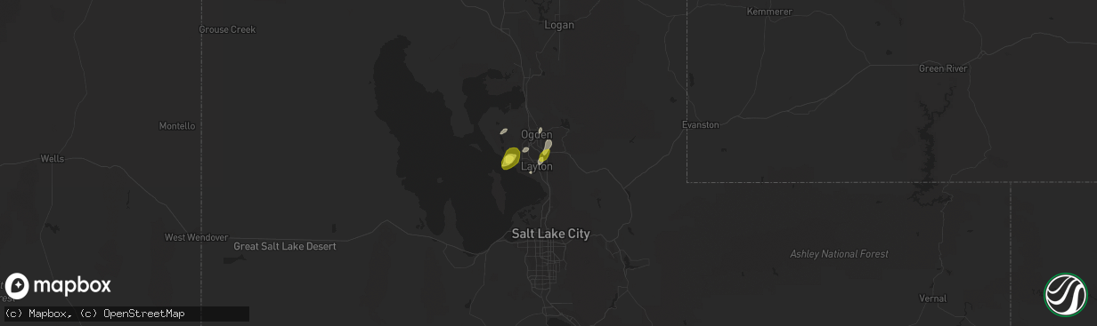 Hail map in Layton, UT on April 8, 2017