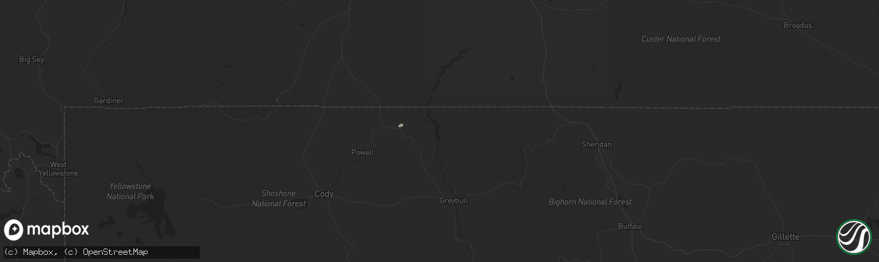 Hail map in Lovell, WY on April 8, 2017