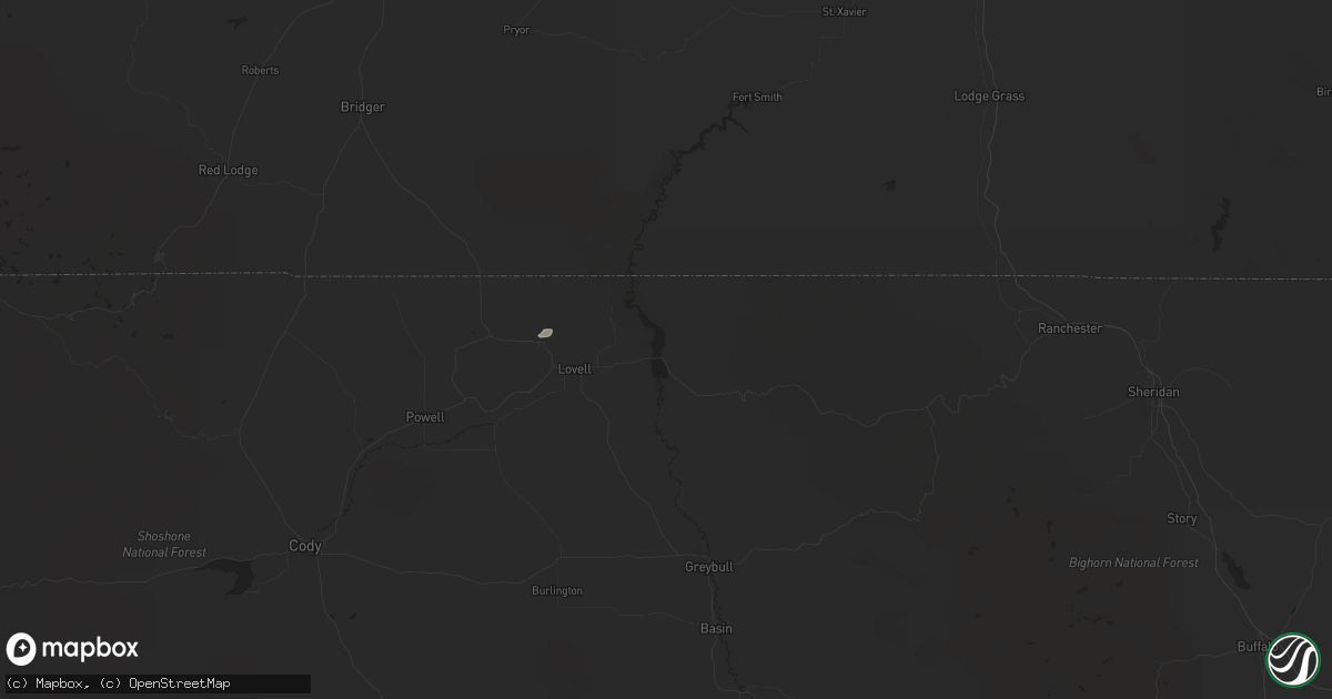 Hail map in Lovell, WY on April 8, 2017