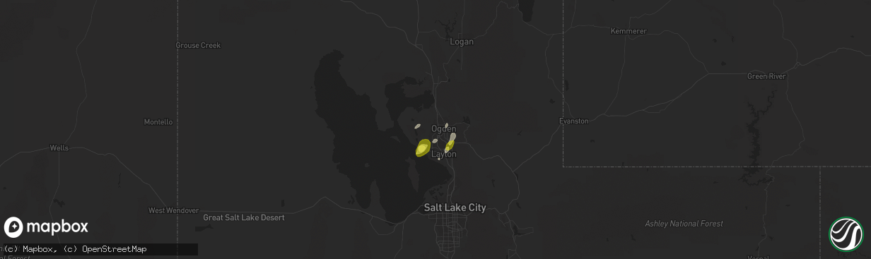 Hail map in Ogden, UT on April 8, 2017