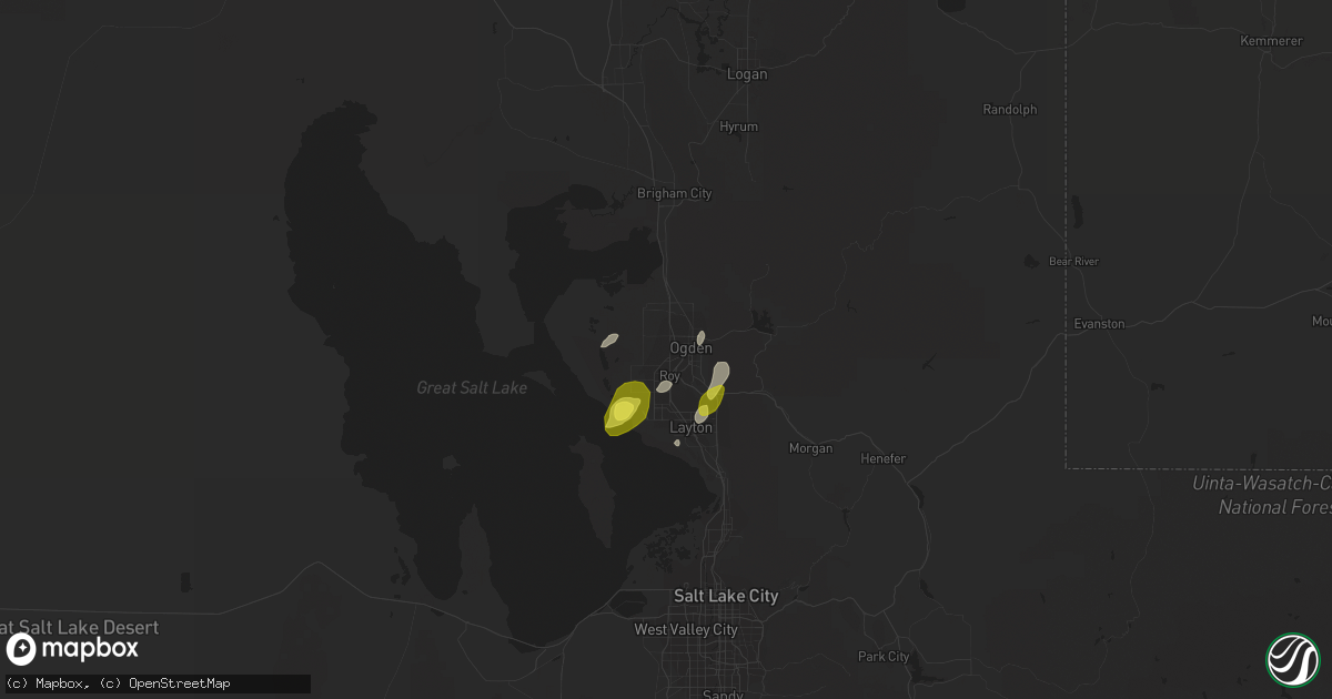 Hail map in Ogden, UT on April 8, 2017