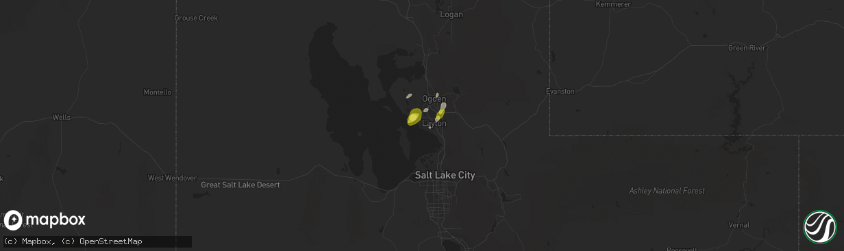 Hail map in Syracuse, UT on April 8, 2017