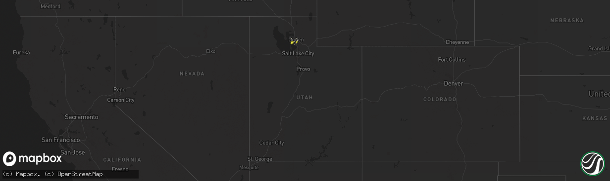 Hail map in Utah on April 8, 2017