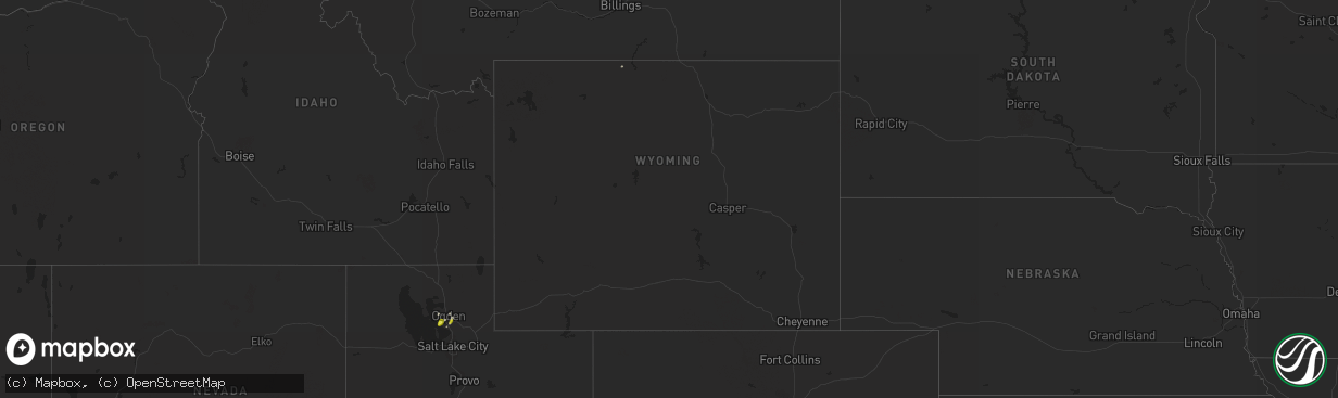 Hail map in Wyoming on April 8, 2017