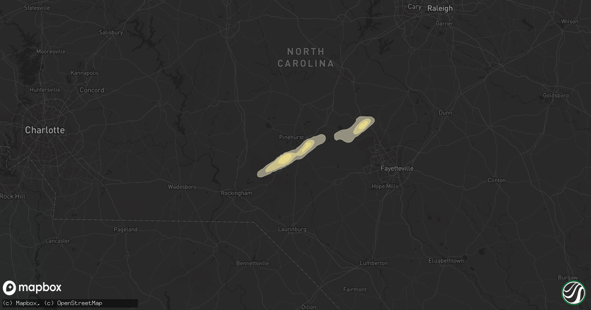 Hail map in Aberdeen, NC on April 8, 2019