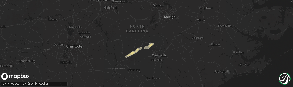 Hail map in Cameron, NC on April 8, 2019