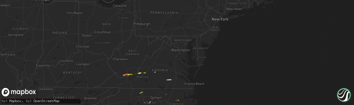 Hail map in Maryland on April 8, 2019