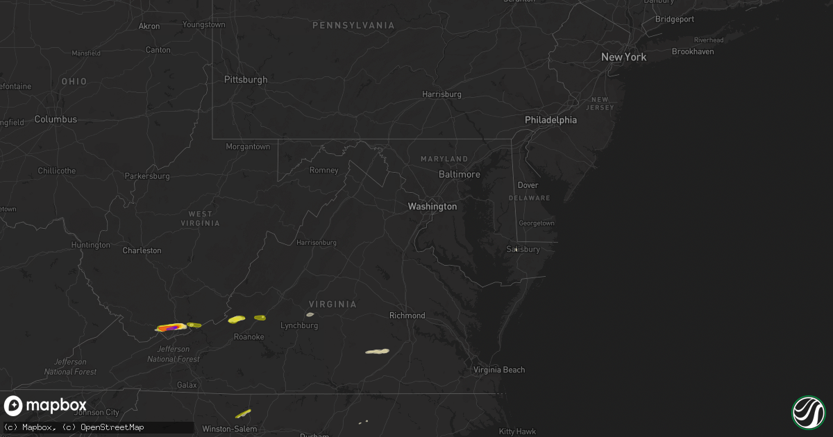 Hail map in Maryland on April 8, 2019