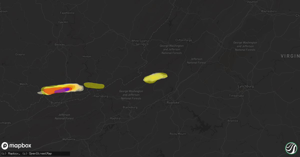 Hail map in New Castle, VA on April 8, 2019