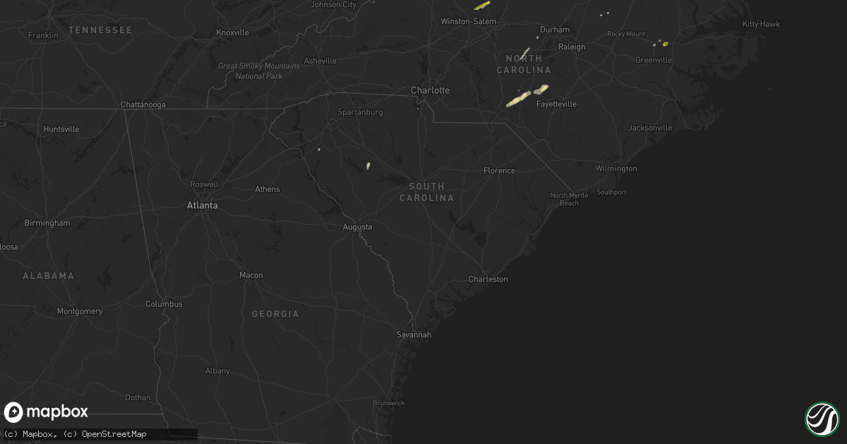 Hail map in South Carolina on April 8, 2019