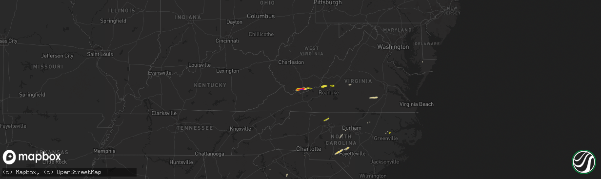 Hail map on April 8, 2019