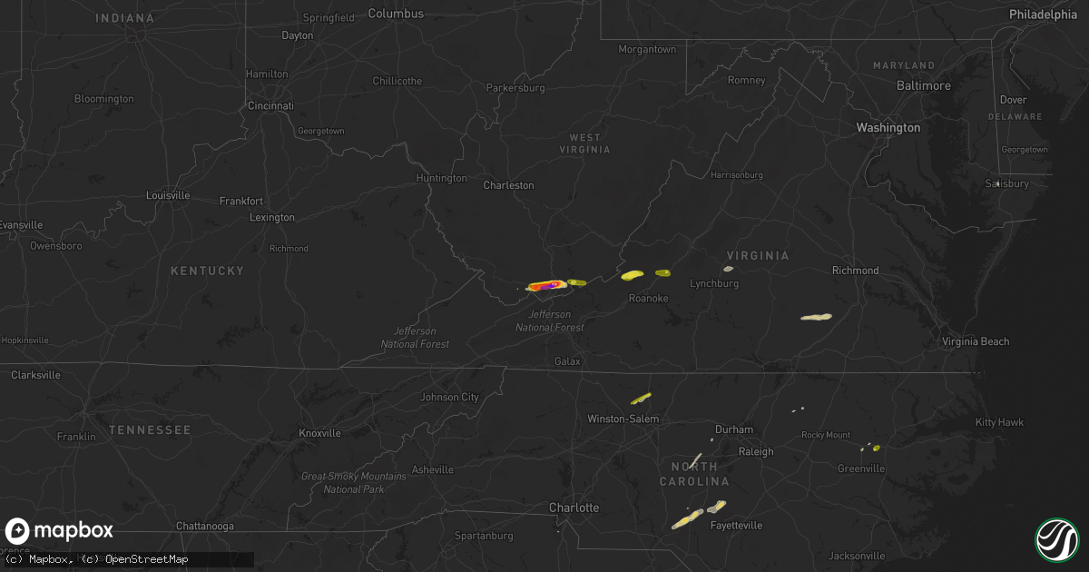Hail map on April 8, 2019