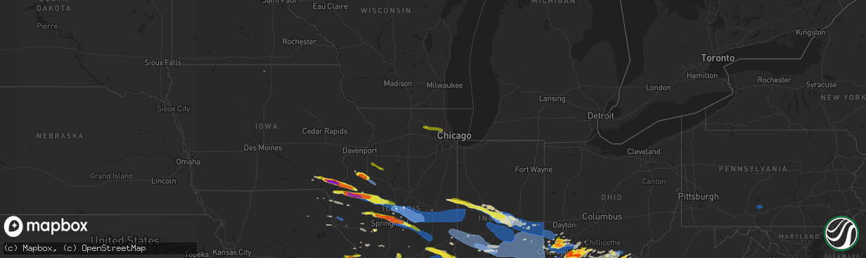 Hail map on April 8, 2020