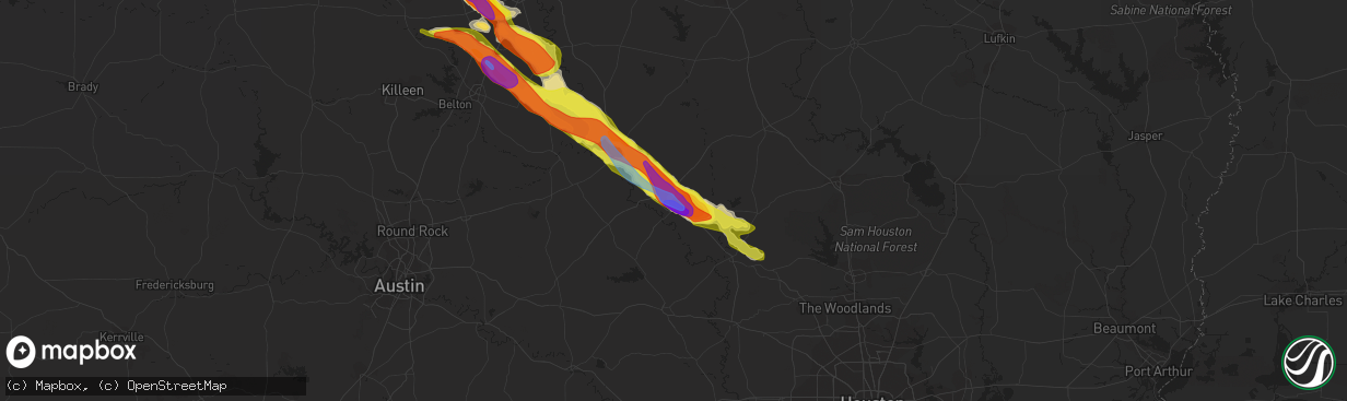 Hail map in Bryan, TX on April 8, 2021