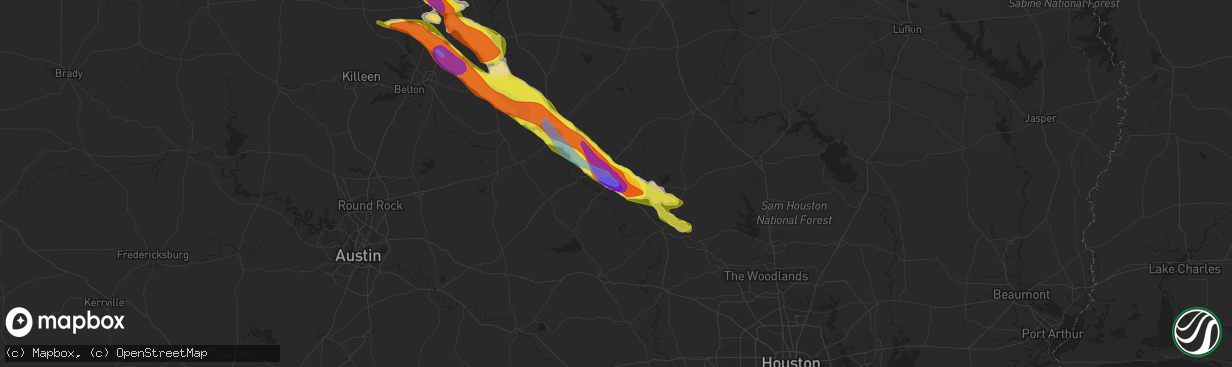 Hail map in College Station, TX on April 8, 2021