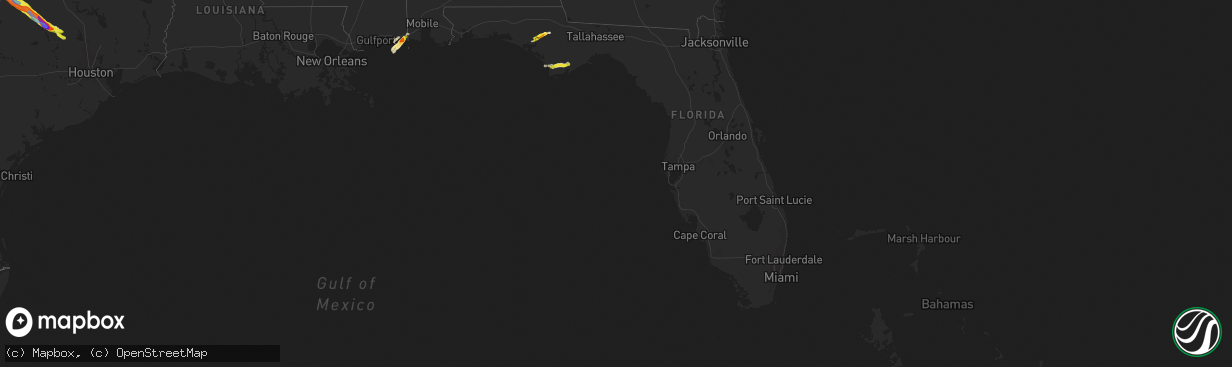 Hail map in Florida on April 8, 2021