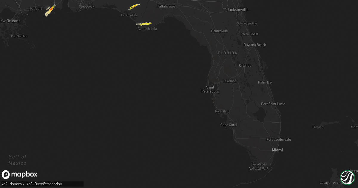 Hail map in Florida on April 8, 2021
