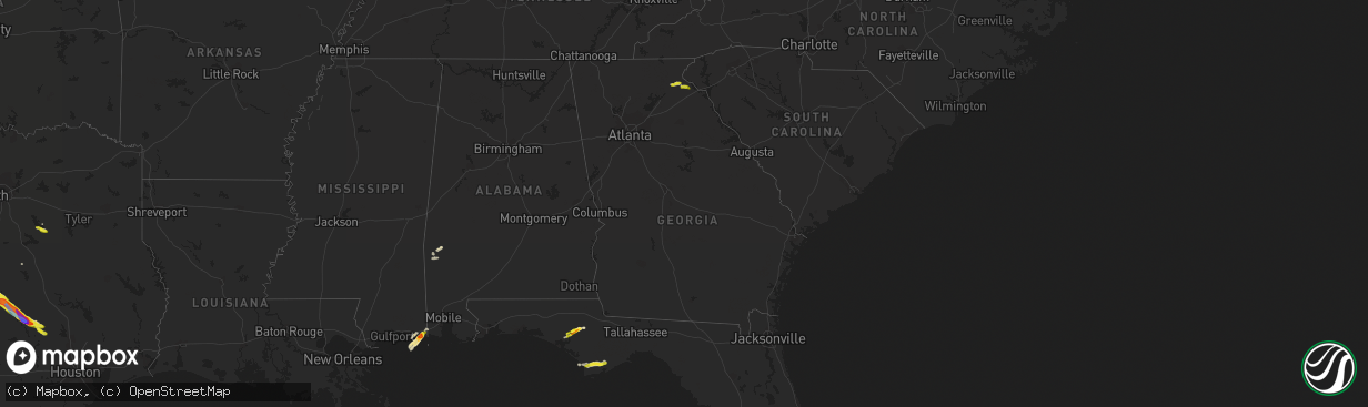 Hail map in Georgia on April 8, 2021