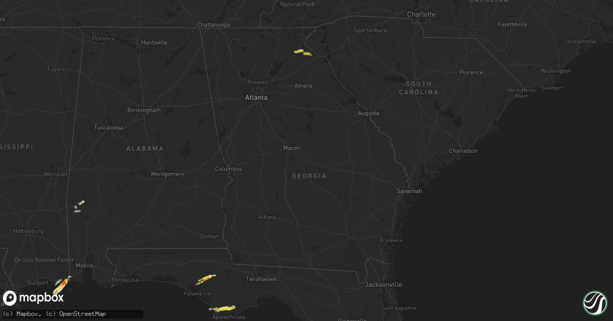 Hail map in Georgia on April 8, 2021