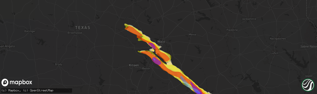 Hail map in Hewitt, TX on April 8, 2021