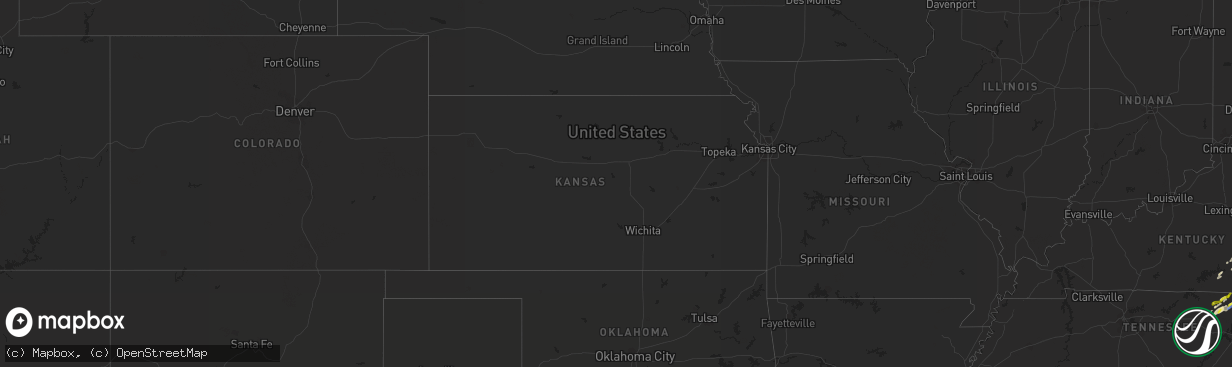 Hail map in Kansas on April 8, 2021