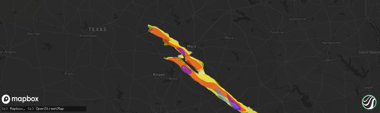 Hail map in Lorena, TX on April 8, 2021