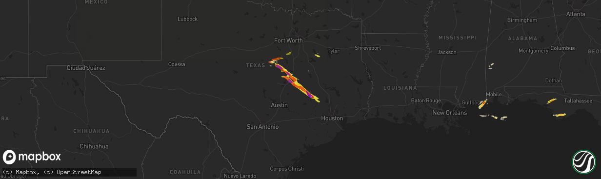 Hail map on April 8, 2021