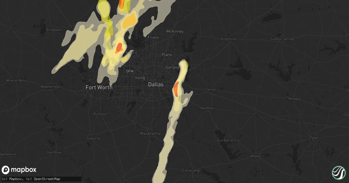 Hail map in Balch Springs, TX on April 8, 2024