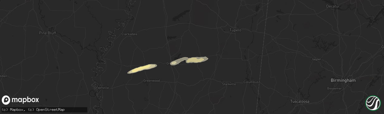 Hail map in Big Creek, MS on April 8, 2024