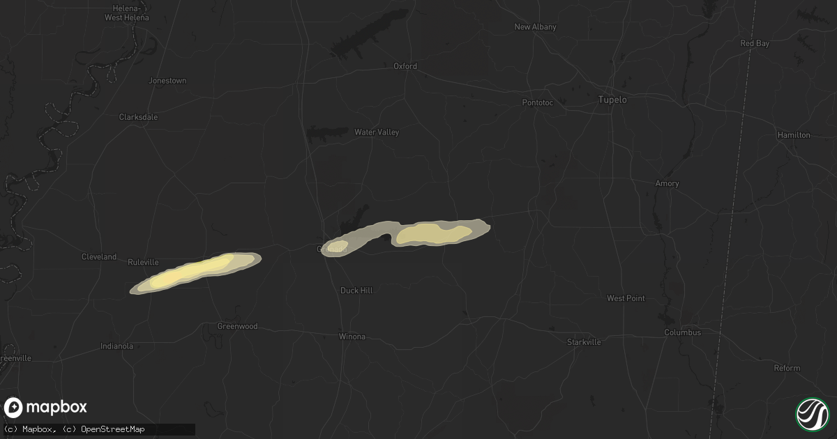 Hail map in Big Creek, MS on April 8, 2024