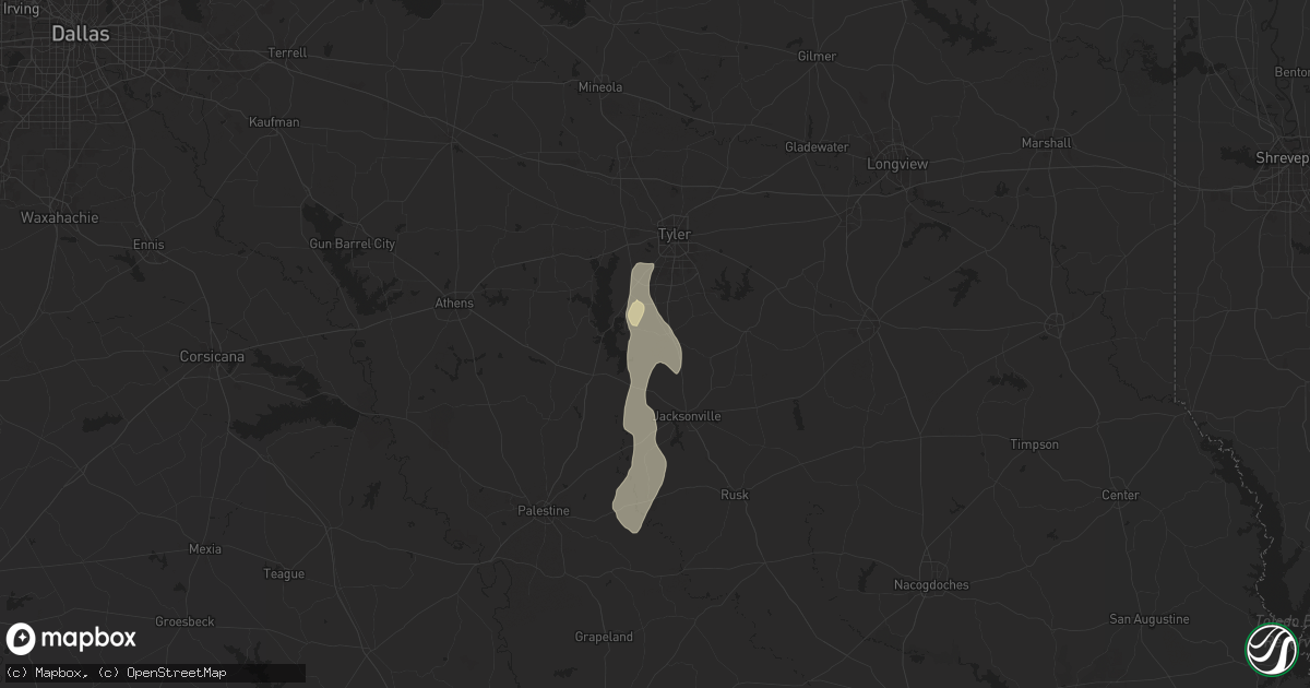 Hail map in Bullard, TX on April 8, 2024