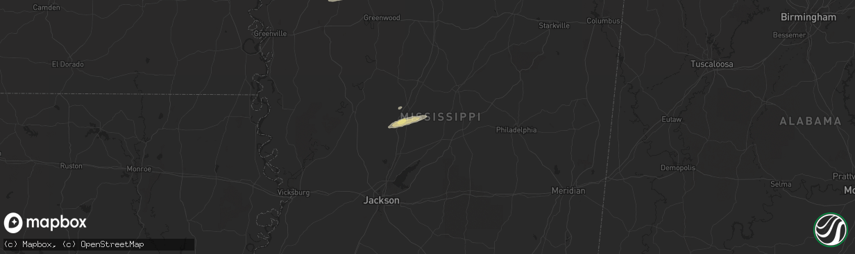 Hail map in Camden, MS on April 8, 2024