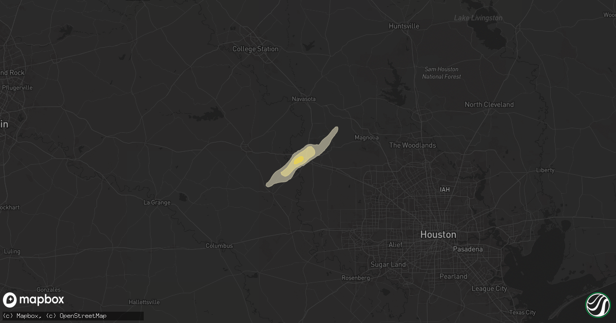 Hail map in Hempstead, TX on April 8, 2024