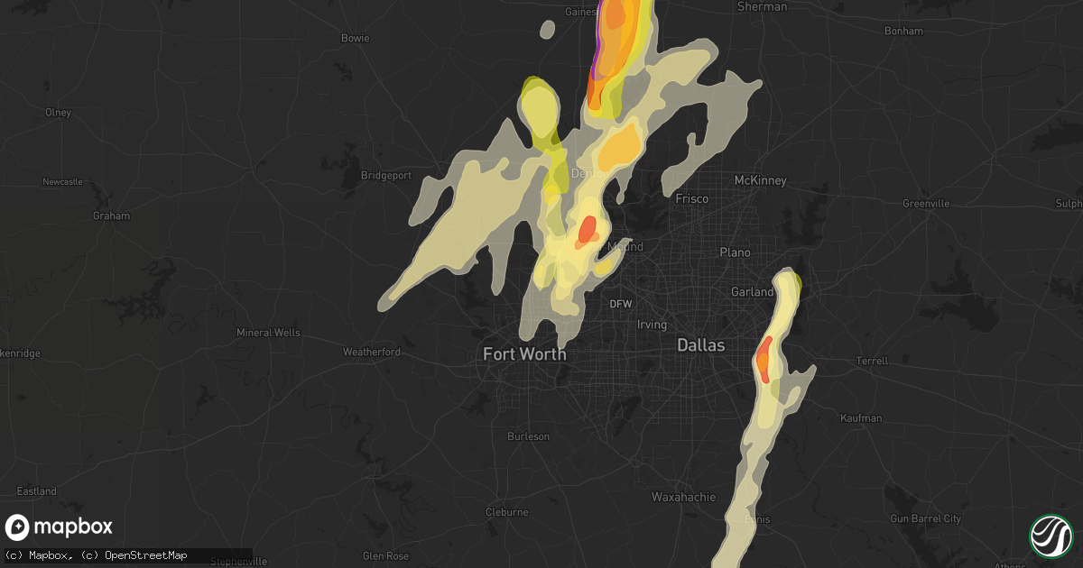 Hail map in Keller, TX on April 8, 2024