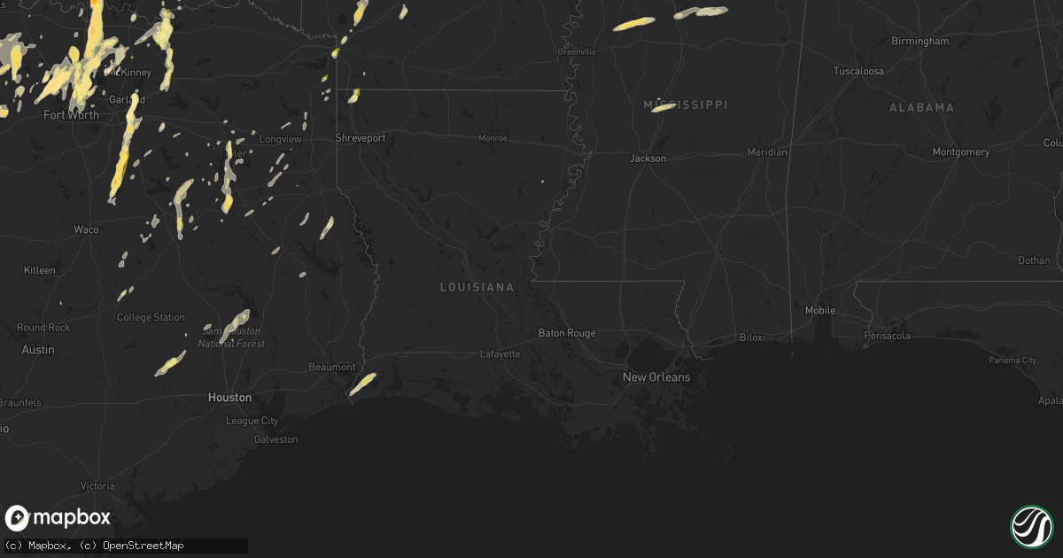 Hail map in Louisiana on April 8, 2024