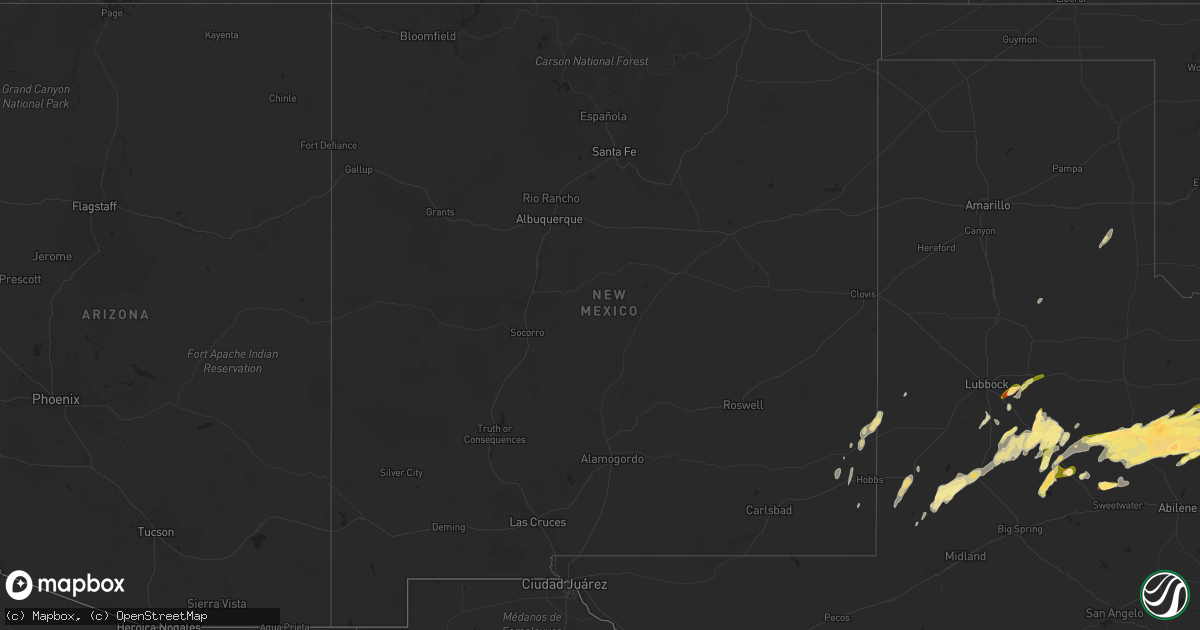 Hail map in New Mexico on April 8, 2024