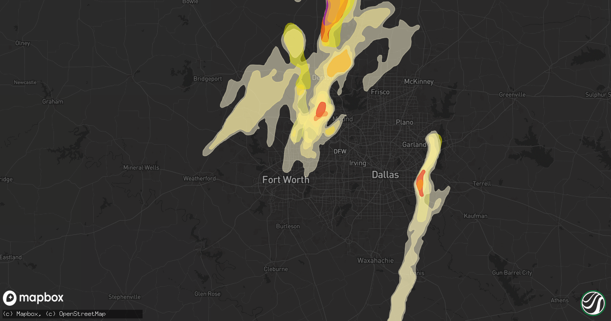 Hail map in North Richland Hills, TX on April 8, 2024
