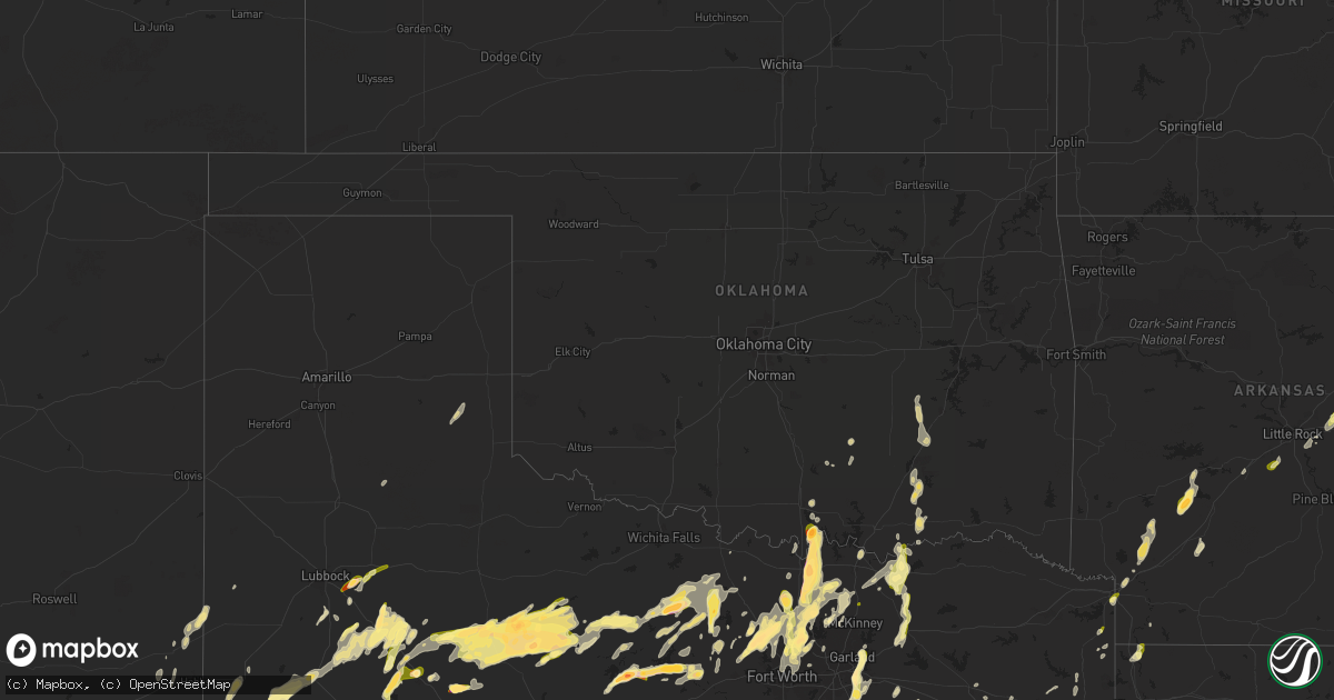 Hail map in Oklahoma on April 8, 2024
