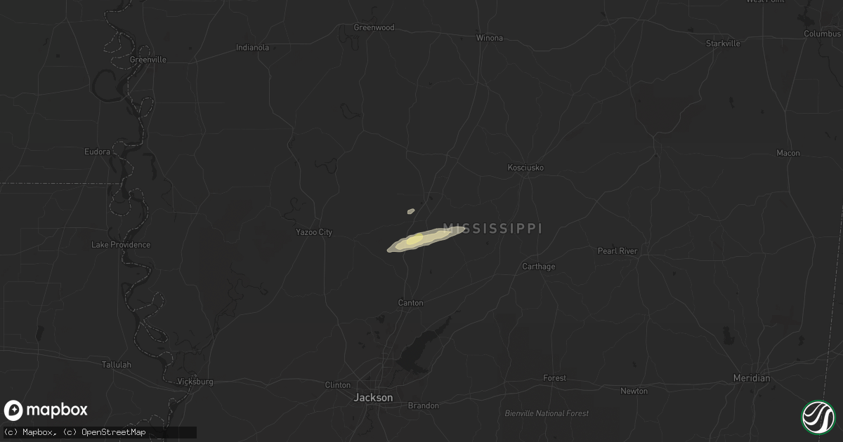 Hail map in Pickens, MS on April 8, 2024