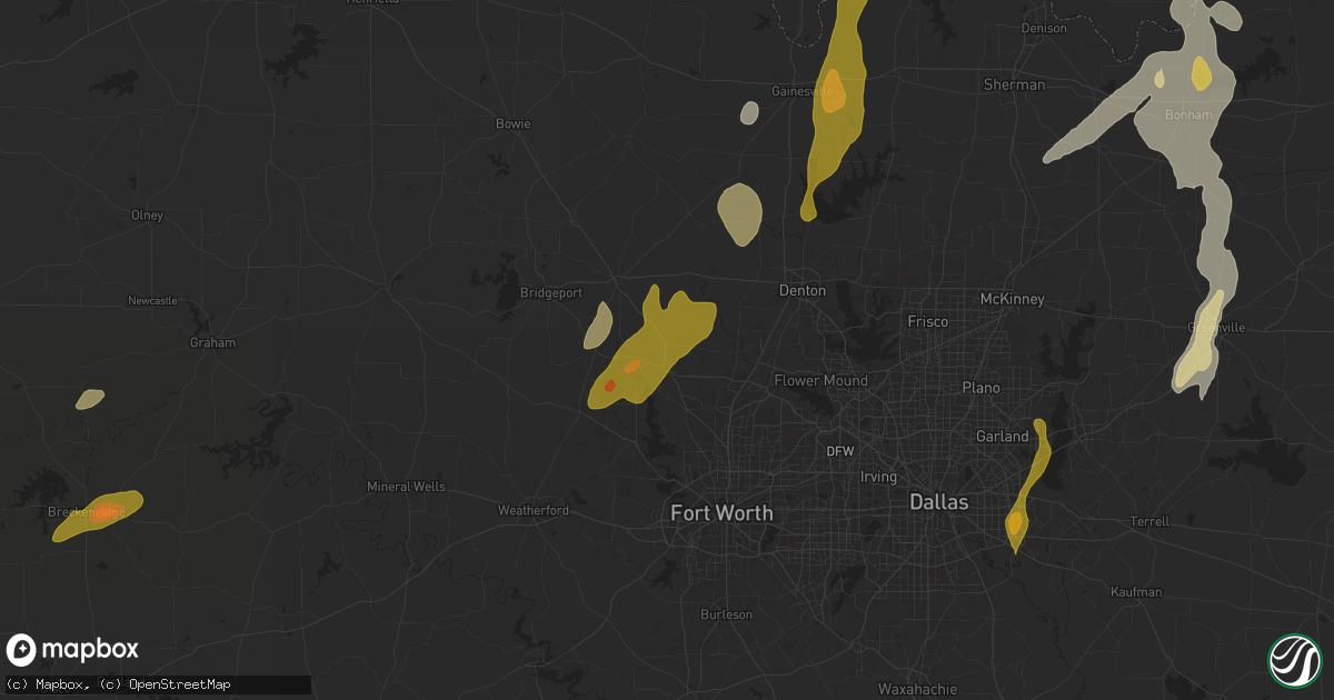 Hail map in Rhome, TX on April 8, 2024
